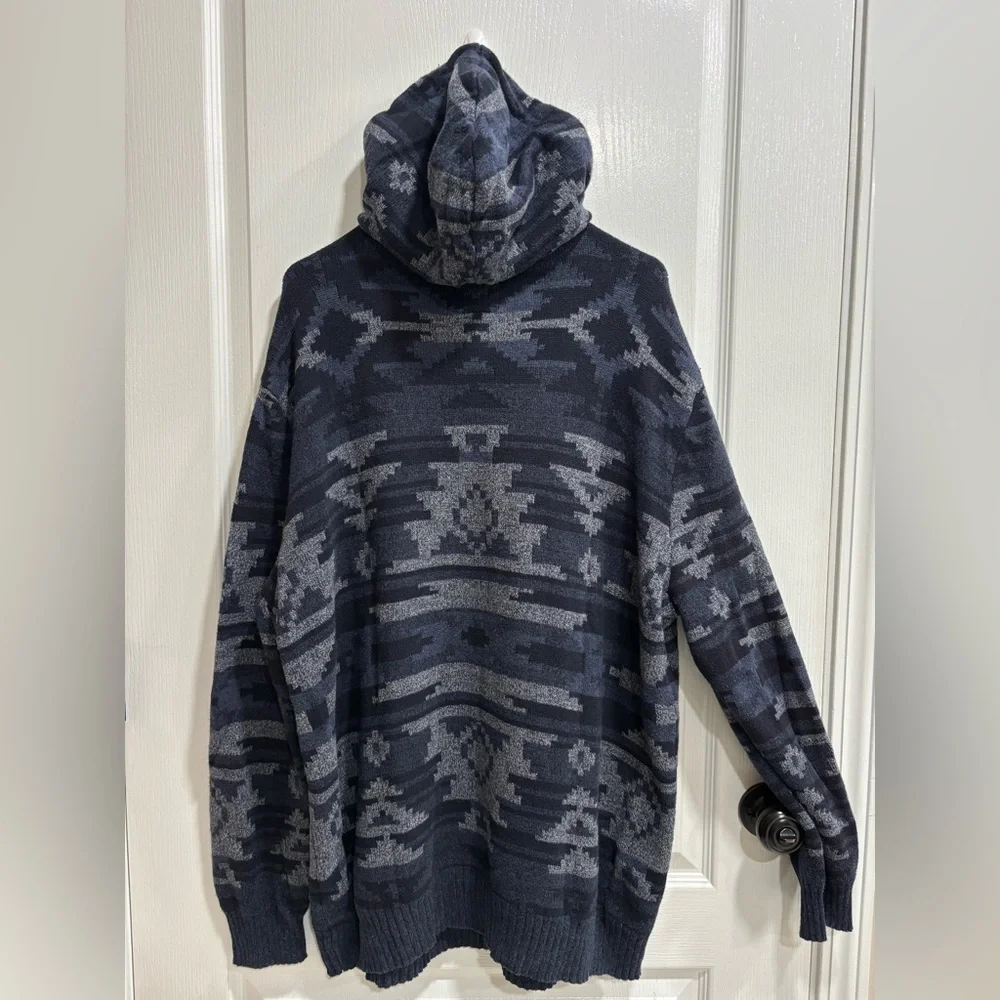 American Eagle Outfitters Black Label Hooded Sweater, Aztec, Pocket, XL - Picture 5 of 5